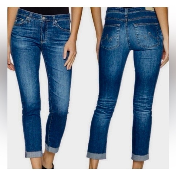 AG Adriano Goldschmied NWT Prima Roll Up Distressed Skinny Jeans size 27 - Picture 2 of 9